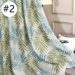 Cortina Opaca Con Estampado Tropical, Hecha A Medida, Con Hojas Americanas De Tul Para Dormitorio.