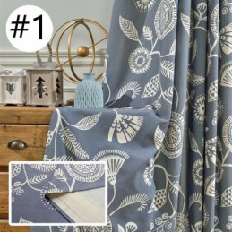 Cortina Moderna Hecha A Medida Cortina De Algodón Con Estampado De Plantas