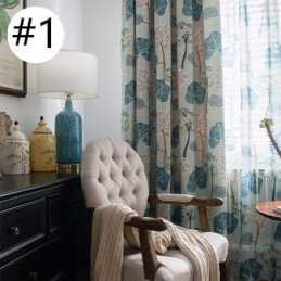 Cortina Moderna Hecha A Medida Cortina De Algodón Estampado Árboles