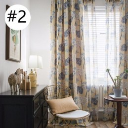 Cortina Moderna Hecha A Medida Cortina De Algodón Estampado Árboles