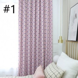 Cortina Moderna Hecha A Medida De Algodón Con Patrón De Escamas De Pescado