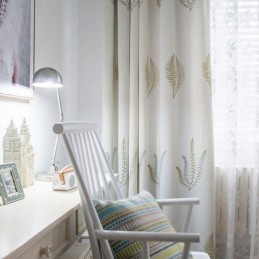 Cortina Nórdica Hecha A Medida Cortina Con Estampado De Hojas Inicio