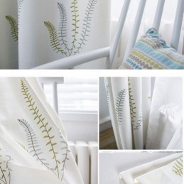 Cortina Nórdica Hecha A Medida Cortina Con Estampado De Hojas Inicio