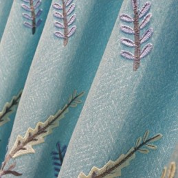 Cortina De Estilo Europeo Hecha A Medida, Algodón, Lino, Bordado Con Plantas.