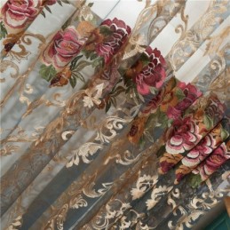 Cortina Transparente De Lujo Hecha A Medida, Con Bordado De Color Degradado Americano, Para Ventana De Dormitorio