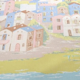 Cortina Nórdica Hecha A Medida Cortina De Algodón Estampado Town