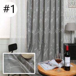 Cortina Nórdica Hecha A Medida Cortina De Algodón Con Bordado De Hojas