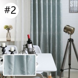 Cortina Nórdica Hecha A Medida Cortina De Algodón Con Bordado De Hojas