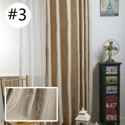 Cortina Nórdica Hecha A Medida Cortina De Algodón Con Bordado De Hojas