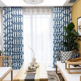 Cortina Moderna Hecha A Medida Con Estampado De Celosía Para El Hogar
