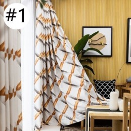 Cortina Moderna Hecha A Medida Con Estampado De Celosía Para El Hogar