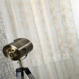 Cortina Transparente Sencilla Hecha A Medida Con Bordado De Flores Abstractas Para Ventana.