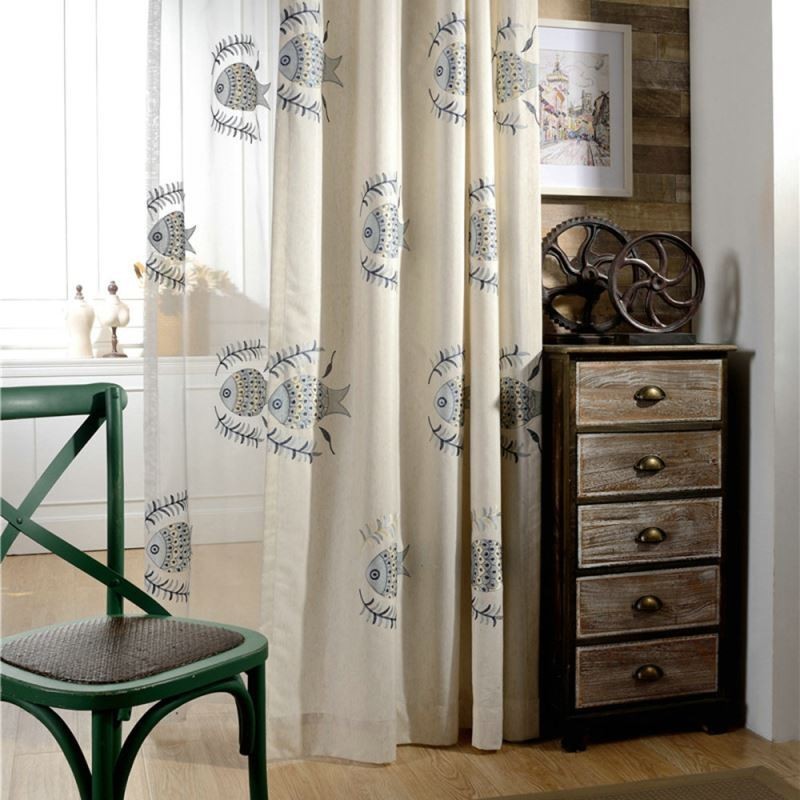 Cortina Opaca Bordada Hecha A Medida, Cortina Minimalista Para Habitación Infantil.