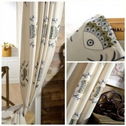 Cortina Opaca Bordada Hecha A Medida, Cortina Minimalista Para Habitación Infantil.