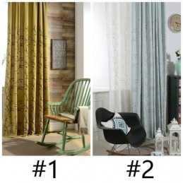 Cortina Opaca Hecha A Medida Cortina De Algodón Y Lino Bordada Trigo