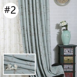 Cortina Opaca Hecha A Medida Cortina De Algodón Y Lino Bordada Trigo