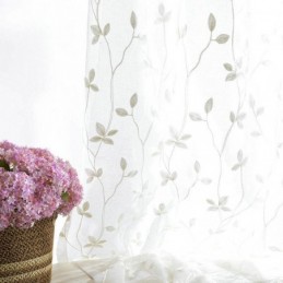 Cortina Transparente Estilo Pastoral Europeo, Hecha A Medida, Con Patrón En Relieve.