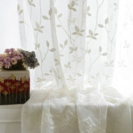 Cortina Transparente Estilo Pastoral Europeo, Hecha A Medida, Con Patrón En Relieve.