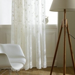 Cortina Transparente Estilo Pastoral Europeo, Hecha A Medida, Con Patrón En Relieve.