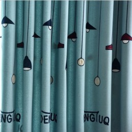 Cortina Moderna Hecha A Medida Con Patrón De Lámpara De Poliéster