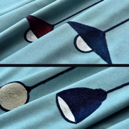 Cortina Moderna Hecha A Medida Con Patrón De Lámpara De Poliéster