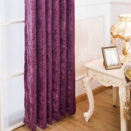 Cortina De Estilo Antiguo Americano, Hecha A Medida, De Chenilla, Color Morado Liso, Para Dormitorio, Tela Opaca.