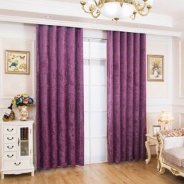 Cortina De Estilo Antiguo Americano, Hecha A Medida, De Chenilla, Color Morado Liso, Para Dormitorio, Tela Opaca.