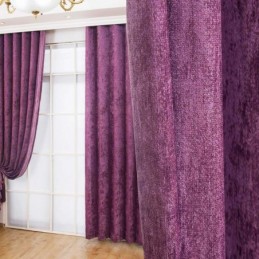 Cortina De Estilo Antiguo Americano, Hecha A Medida, De Chenilla, Color Morado Liso, Para Dormitorio, Tela Opaca.