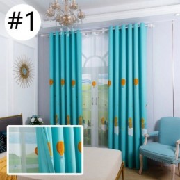 Cortinas Opacas Bordadas Con Globos Aerostáticos Para Habitación Infantil
