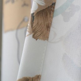 Cortina Con Diseño De Oso De Dibujos Animados, Hecha A Medida, Para Habitación De Niño Y Niña.