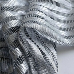 Cortina Transparente Moderna Y Sencilla, Hecha A Medida, Con Rayas Grises, Tela Jacquard Para Sala De Estar Y Estudio.