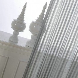 Cortina Transparente Moderna Y Sencilla, Hecha A Medida, Con Rayas Grises, Tela Jacquard Para Sala De Estar Y Estudio.