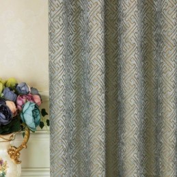 Cortina De Estilo Abstracto Nórdico, Hecha A Medida, Con Diseño De Laberinto, Tela De Chenilla Opaca Para Sala De Estar.