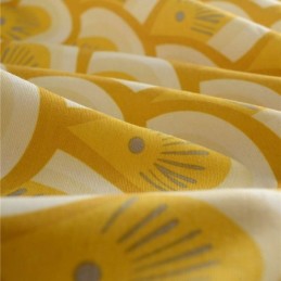 Cortina De Algodón Amarilla Hecha A Medida, Con Estampado Único Para Dormitorio Y Sala De Estar.