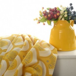 Cortina De Algodón Amarilla Hecha A Medida, Con Estampado Único Para Dormitorio Y Sala De Estar.