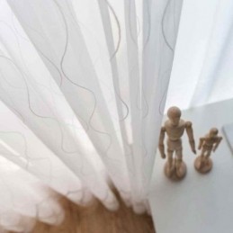 Cortina Transparente Moderna Y Sencilla, Hecha A Medida, Con Diseño Geométrico De Jacquard, Para Sala De Estar Y Estudio.