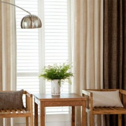 Cortina De Estilo Pastoral Europeo, Hecha A Medida, De Color Liso Y Con Costuras Gruesas.