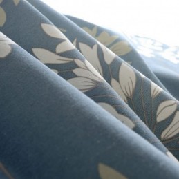 Cortina Japonesa Sencilla Hecha A Medida Con Estampado De Flores Azules