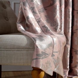 Cortina Rústica Europea, Hecha A Medida, Tela Opaca De Jacquard Rosa Para Dormitorio.