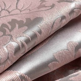 Cortina Rústica Europea, Hecha A Medida, Tela Opaca De Jacquard Rosa Para Dormitorio.