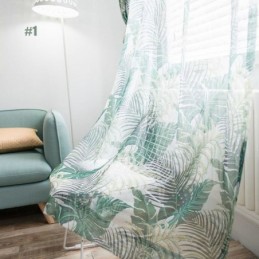 Cortinas Translúcidas Estilo Rural Americano, Hechas A Medida, Con Hojas Únicas Bordadas, Tela Transpirable.