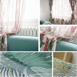 Cortinas Translúcidas Estilo Rural Americano, Hechas A Medida, Con Hojas Únicas Bordadas, Tela Transpirable.