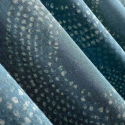 Cortina Antigua Americana Hecha A Medida Con Estampado De Círculos Azules