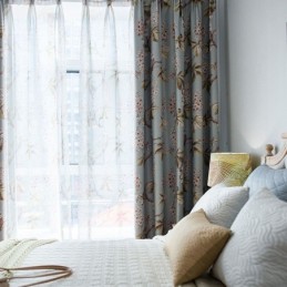 Cortina Rural Moderna, Hecha A Medida, Con Estampado En Aerosol, Para Dormitorio, Tela Opaca Protectora.