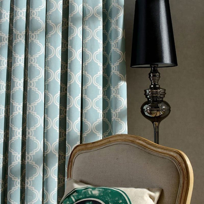 Cortina Nórdica Sencilla, Hecha A Medida, Con Estampado Geométrico, Tela De Algodón Protectora Del Medio Ambiente.