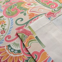 Cortina Antigua Americana Hecha A Medida Con Estampado Floral En Contraste Para Dormitorio