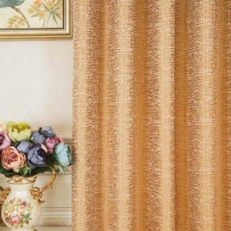 Cortina De Estilo Abstracto Americano, Hecha A Medida, Con Estampado Geométrico Marrón, Chenilla Y Tela Opaca Jarquard.