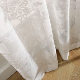 Cortina Transparente Clásica Sencilla, Hecha A Medida, Con Diseño De Flores Europeas, Tela Jacquard Para Sala De Estar Y Dormito