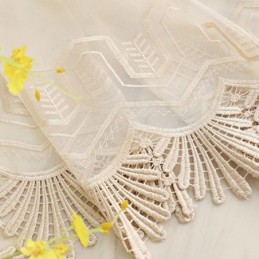 Cortina Transparente De Lujo Hecha A Medida Con Tul Bordado De Montaña Para Sala De Estar Y Dormitorio