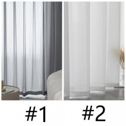 Cortinas Transparentes A Rayas Para Decoración Del Hogar, Modernas Cortinas De Tul Hechas A Medida Para Sala De Estar.